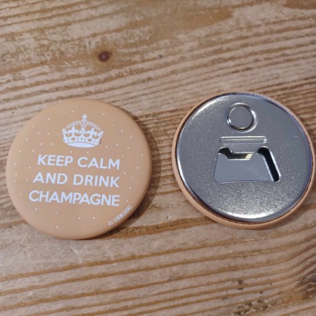 Magnetische flesopener "Keep calm and drink champagne"