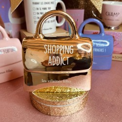 Tirelire sac à main rose "Shopping Addict"