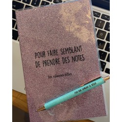 Notitieboek met pailletten "Pour faire semblant de prendre des notes"