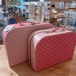 Koffertje roze sterren - groot